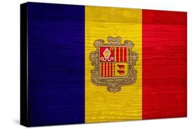 Andorra Flag Design with Wood Patterning - Flags of the World Series-Philippe Hugonnard-Stretched Canvas