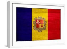 Andorra Flag Design with Wood Patterning - Flags of the World Series-Philippe Hugonnard-Framed Art Print