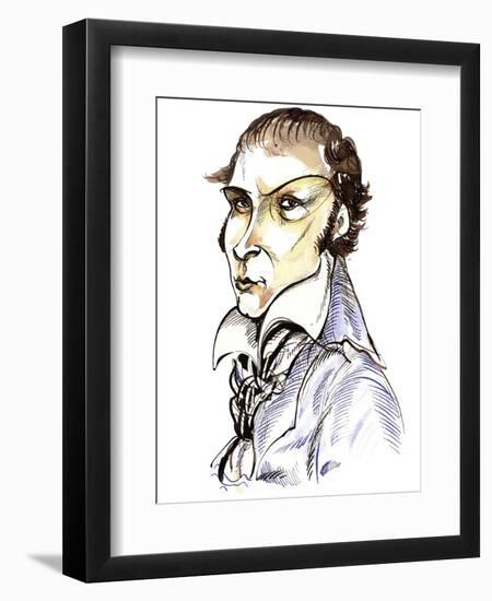 André de Chénier - colour caricature of French poet-Neale Osborne-Framed Giclee Print