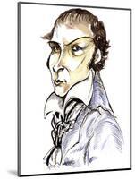 André de Chénier - colour caricature of French poet-Neale Osborne-Mounted Giclee Print