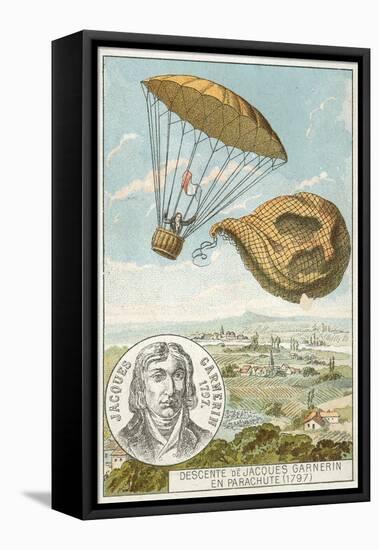 Andre-Jacques Garnerin Descending from a Balloon by Parachute, 1797-null-Framed Stretched Canvas