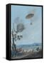 Andre-Jacques Garnerin Descending in Parachute-null-Framed Stretched Canvas