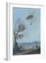 Andre-Jacques Garnerin Descending in Parachute-null-Framed Giclee Print