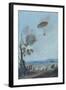 Andre-Jacques Garnerin Descending in Parachute-null-Framed Giclee Print