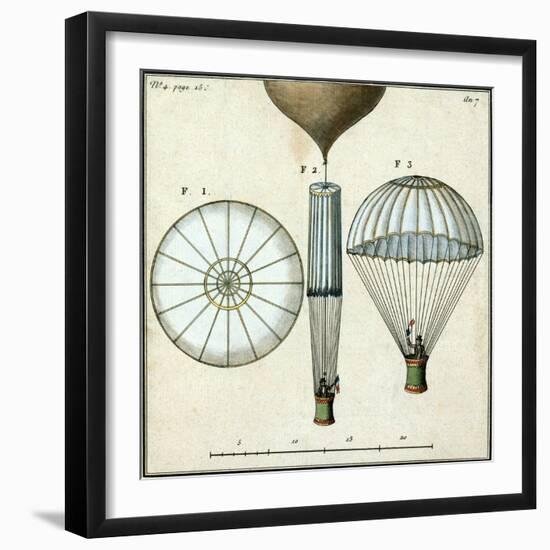 André-Jacques Garnerin's Parachute, 1797-Science Source-Framed Premium Giclee Print