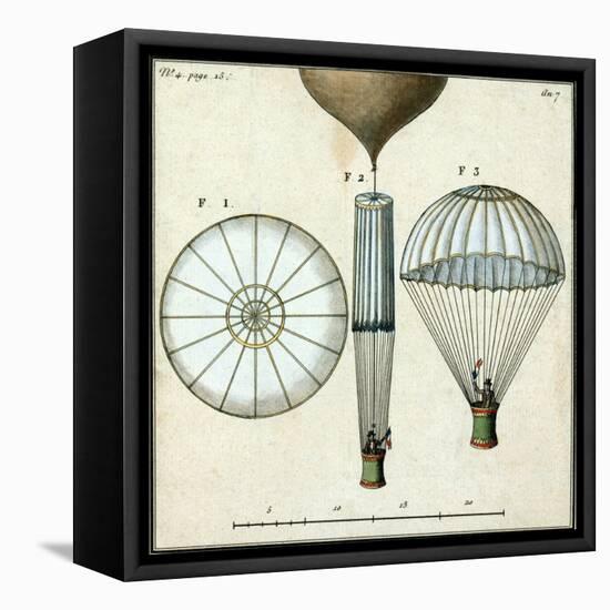 André-Jacques Garnerin's Parachute, 1797-Science Source-Framed Stretched Canvas