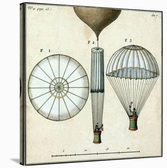 André-Jacques Garnerin's Parachute, 1797-Science Source-Stretched Canvas