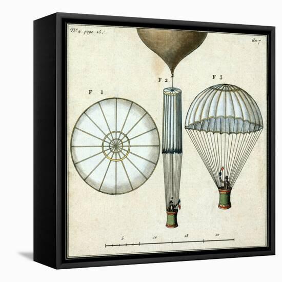 André-Jacques Garnerin's Parachute, 1797-Science Source-Framed Stretched Canvas