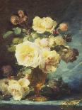 Pink and Yellow Roses-Andre Perrachon-Stretched Canvas