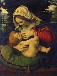 Madonna with Green Pillow-Andrea de Solario-Framed Stretched Canvas