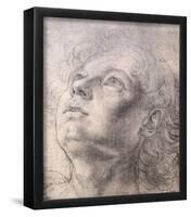 Andrea del Verrocchio (Angel head) Art Poster Print-null-Framed Poster