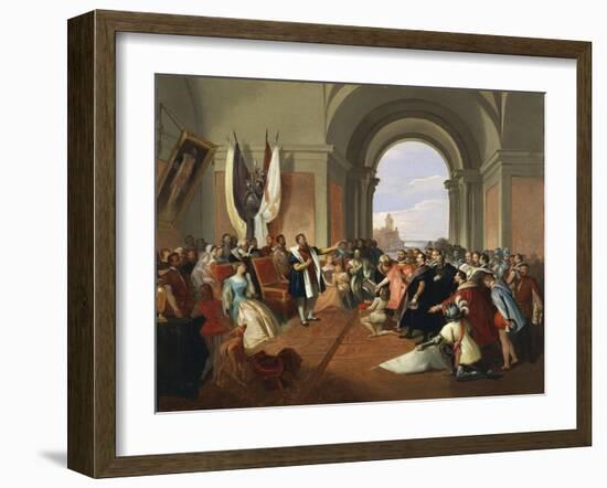 Andrea Doria Refusing Crown of Genoa, Circa 1868-Giuseppe Isola-Framed Giclee Print