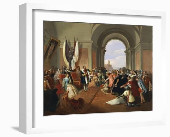 Andrea Doria Refusing Crown of Genoa, Circa 1868-Giuseppe Isola-Framed Giclee Print