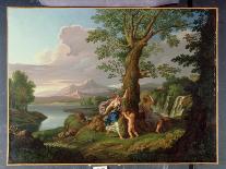 River Landscape with a Nymph Plucking a Branch from a Bleeding Tree-Andrea Locatelli-Giclee Print