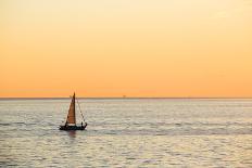 Italy, Friuli Venezia Giulia, Trieste, Boat at Sunset-Andrea Pavan-Photographic Print