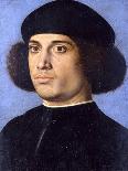 Portrait of a Young Gentleman, Bust-Length, Wearing a Black Cap and Black Coat, 1506-Andrea Previtali-Giclee Print