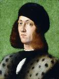 Portrait of a Young Gentleman, Bust-Length, Wearing a Black Cap and Black Coat, 1506-Andrea Previtali-Giclee Print