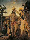 The Baptism of Christ by John the Baptist, C.1475 (Oil on Panel) (Detail of 362326)-Andrea Verrocchio-Mounted Giclee Print