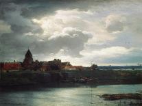 The Entrance to the Harbour at Hellevoetsluys, 1850-Andreas Achenbach-Giclee Print