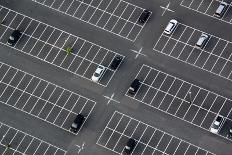 Car Park Seen from above with Many Empty Parking Lots-Andreas Altenburger-Photographic Print