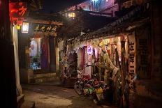 Chinese Lanterns and Wall Paintings in an Alley of Lijiang's Old Town, Lijiang, Yunnan, China, Asia-Andreas Brandl-Photographic Print