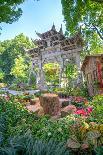 Red Wooden Buddhist Good Luck Charms and Tropical Vegetation, Hangzhou, Zhejiang, China-Andreas Brandl-Photographic Print
