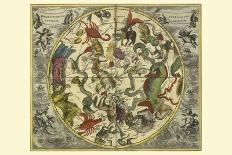 Celestial Planisphere Showing Zodiac Signs, from 'The Celestial Atlas, or The Harmony of Universe'-Andreas Cellarius-Giclee Print