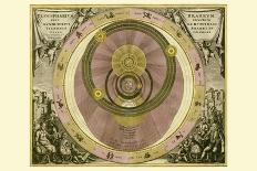 Map Showing Tycho Brahe's System of Planetary Orbits Around the Earth-Andreas Cellarius-Giclee Print