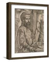 Andreas Vesalius Dissecting the Muscles of the Forearm of a Cadaver, 1543-Steven van Calcar-Framed Giclee Print