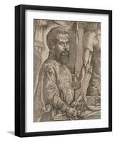 Andreas Vesalius Dissecting the Muscles of the Forearm of a Cadaver, 1543-Steven van Calcar-Framed Giclee Print