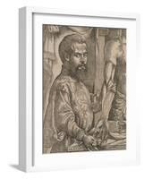 Andreas Vesalius Dissecting the Muscles of the Forearm of a Cadaver, 1543-Steven van Calcar-Framed Giclee Print