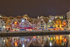 Restaurants in Old Memory Houses in the Harbour, Stavanger, Rogaland, Norway-Andreas Werth-Photographic Print