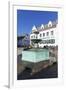 Andreasbrunnen Fountain and Deidesheimer Hof Hotel-Marcus Lange-Framed Photographic Print
