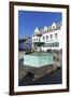 Andreasbrunnen Fountain and Deidesheimer Hof Hotel-Marcus Lange-Framed Photographic Print