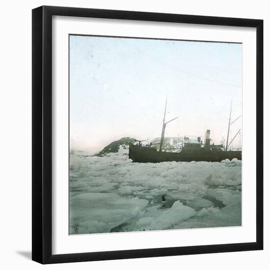 Andree Expedition to the North Pole, Spitsbergen, Arrival of the "Virgo" in Virgo-Bay-Leon, Levy et Fils-Framed Photographic Print