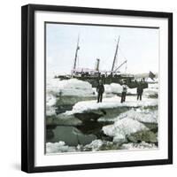Andree Expedition to the North Pole, Spitsbergen, the "Swenksund"-Leon, Levy et Fils-Framed Photographic Print