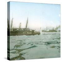 Andree Expedition to the North Pole, Spitzberg, Two Ships Caught in the Ice-Leon, Levy et Fils-Stretched Canvas