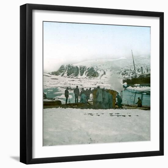 Andree Expedition to the North Pole, Spitzbergen, Landing of the Balloon's Nacelle, 1897-Leon, Levy et Fils-Framed Photographic Print