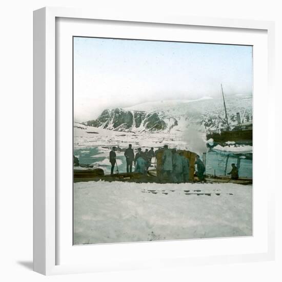 Andree Expedition to the North Pole, Spitzbergen, Landing of the Balloon's Nacelle, 1897-Leon, Levy et Fils-Framed Photographic Print