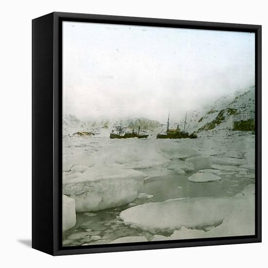 Andree Expedition to the North Pole, Spitzbergen, Virgo-Bay at Midnight-Leon, Levy et Fils-Framed Stretched Canvas