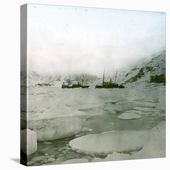 Andree Expedition to the North Pole, Spitzbergen, Virgo-Bay at Midnight-Leon, Levy et Fils-Stretched Canvas