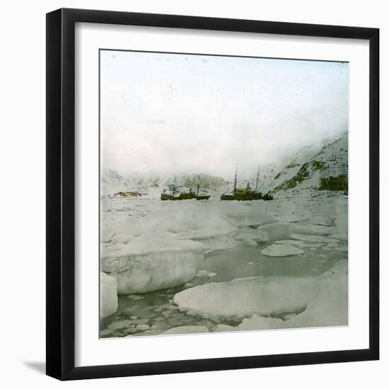 Andree Expedition to the North Pole, Spitzbergen, Virgo-Bay at Midnight-Leon, Levy et Fils-Framed Photographic Print