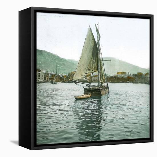 Andree Expedition to the North Pole, View of Bergen-Leon, Levy et Fils-Framed Stretched Canvas