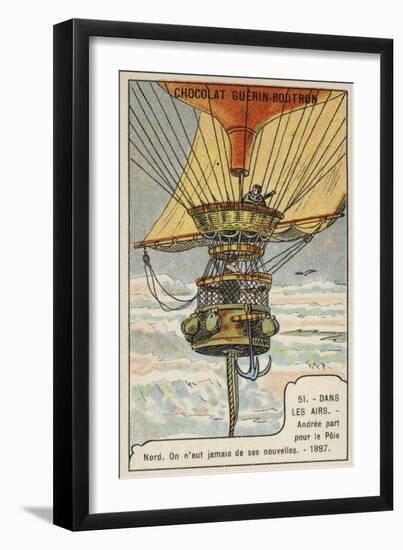 Andree Setting Out on His Balloon Flight to the North Pole, 1897-null-Framed Giclee Print