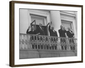 Andrei Gromyko, Urho Kekkonen, Nikita Khrushchev, Nikolai Belganin, V.J. Sukselainen-null-Framed Photographic Print
