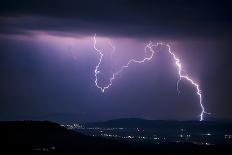 Lightning at Night during a Storm-andreiuc88-Stretched Canvas