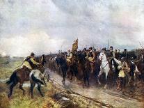 Oliver Cromwell and His Troops at Dunbar Singing the 118th Psalm, 1926-Andrew Garrick Gow-Framed Stretched Canvas