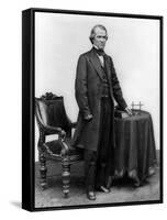 Andrew Johnson Full-Length Portrait, Civil War-Lantern Press-Framed Stretched Canvas