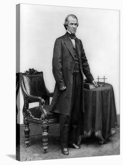 Andrew Johnson Full-Length Portrait, Civil War-Lantern Press-Stretched Canvas