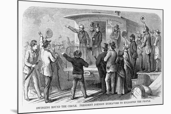 Andrew Johnson Speaking from a Train-null-Mounted Giclee Print